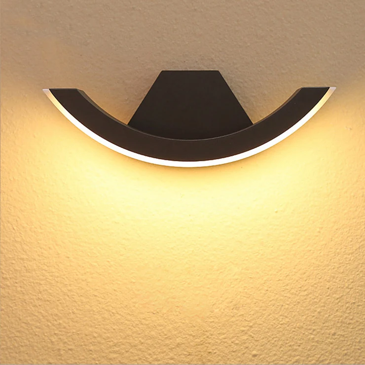 12W LED Wall Sconce Light Fixture Waterproof Crescent Moon Lamp Outdoot Lighting Door Patio Garden Walkway