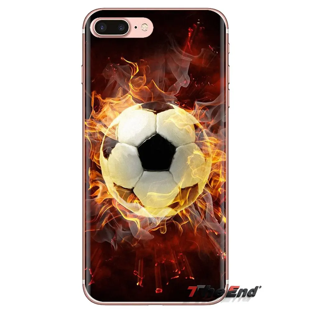 Fire Football Soccer Ball For Huawei Mate Honor 4C 5C 5X 6X 7 7A 7C 8 9 10 8C 8X 20 Lite Pro Soft Transparent Shell Covers |