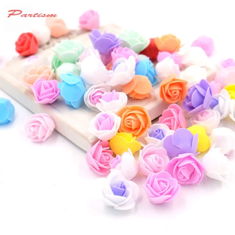 100 шт./лот 3 см мини пенополиэтилен роза искусственный цветок голову для Свадебные