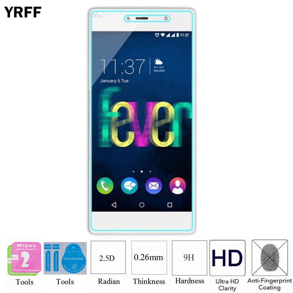 2 шт. 2.5D 0 25 мм 9H закаленное стекло для защиты экрана Защитная пленка Wiko fever 4G