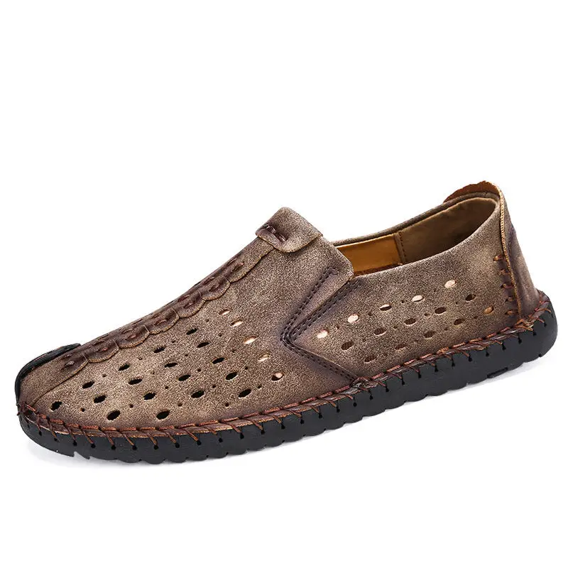 2018 Summer Luxury Brand Men Shoes Breathable Sneakers Casual Genuine Leather Moccasins Slip On Loafers Tenis Masculino | Обувь
