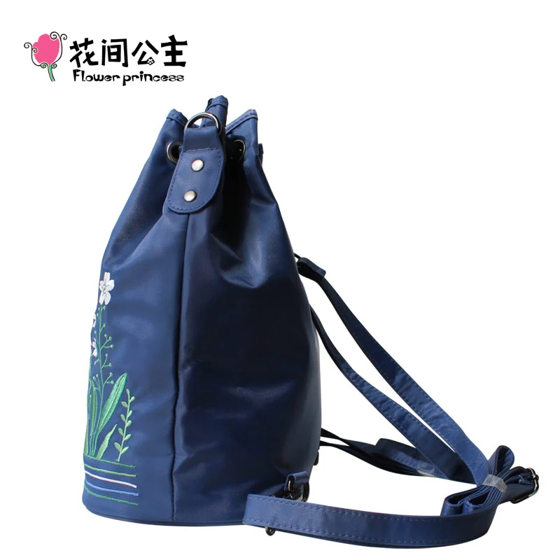 Женский нейлоновый рюкзак с цветочной вышивкой зимняя сумка через плечо для