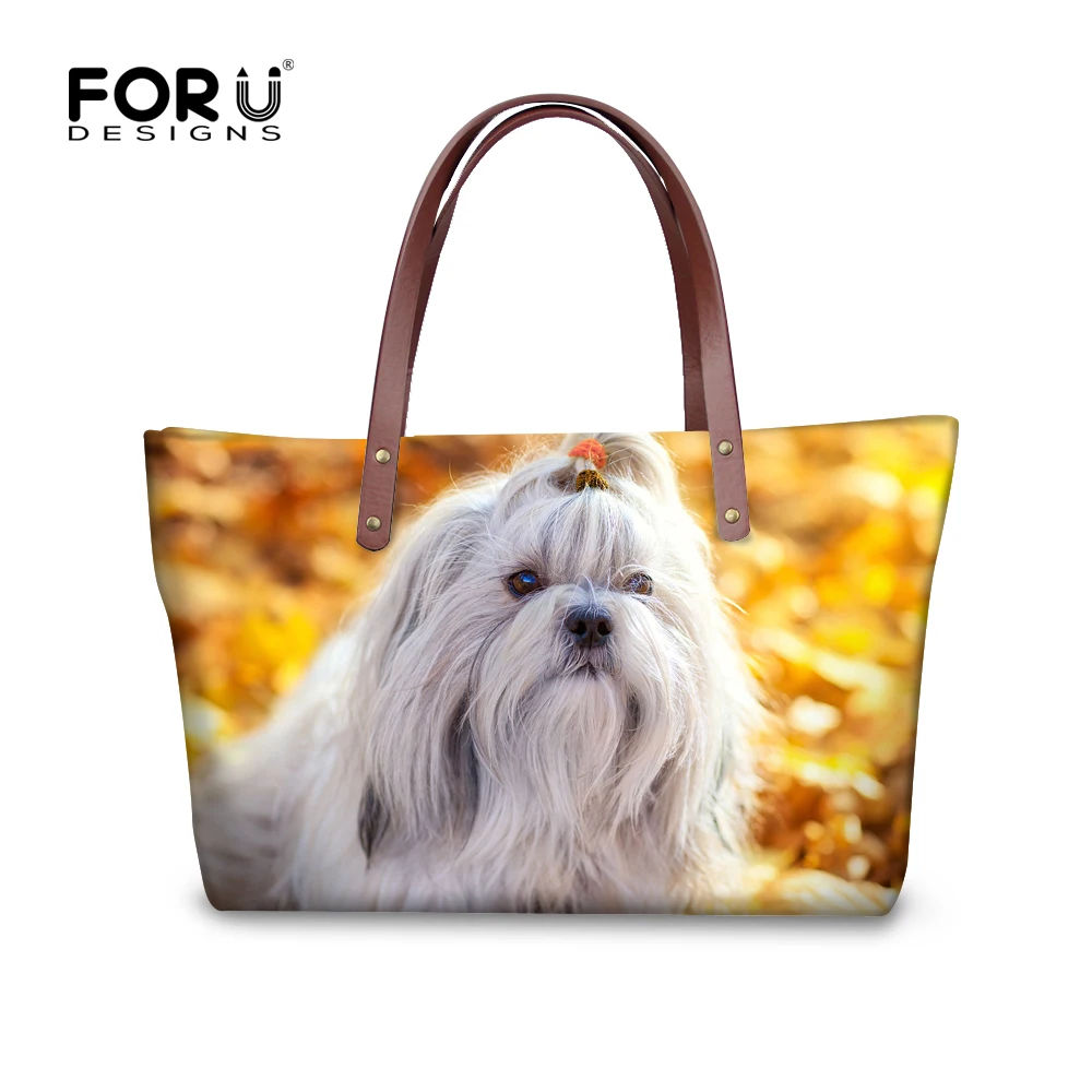 Сумки FORUDESIGNS сумочки женские сумки на плечо от известного бренда 3D Shih Tzu большие ote