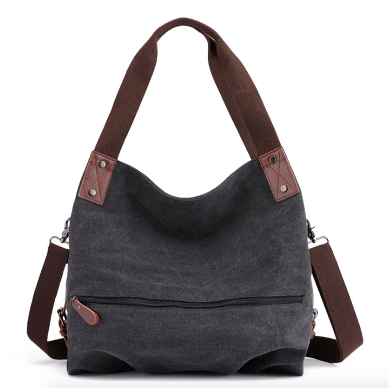 Женские повседневные сумки, новые стильные женские сумки через плечо, сумки для женщин, новые женские холщовые сумки-мессенджеры, повседневные сумки - Цвет: Черный