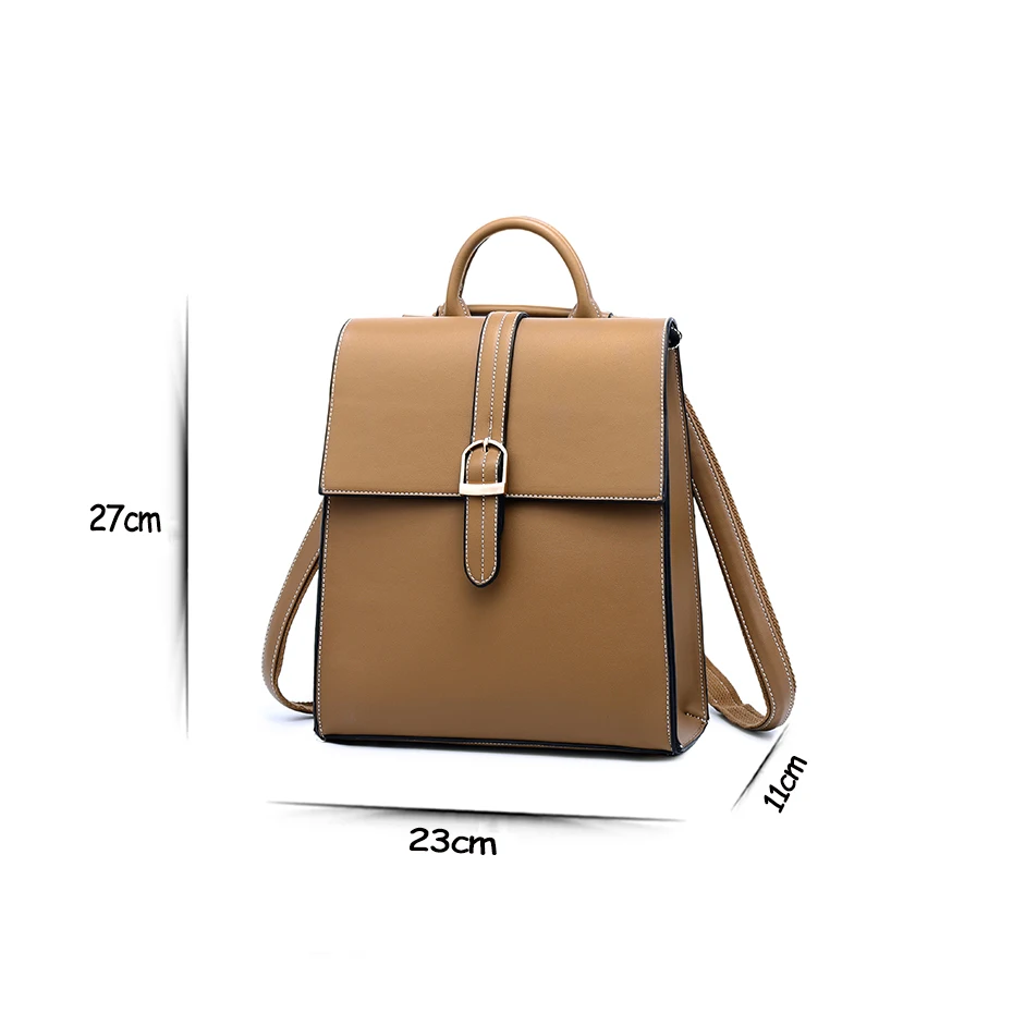 Genuine Leather Backpack Women's Designer Brand Travel Bags School For Teenage Girl Mochilas Femininas | Багаж и сумки