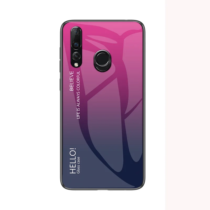 Чехол для huawei P Smart Z градиентное закаленное стекло мягкий силиконовый край чехол