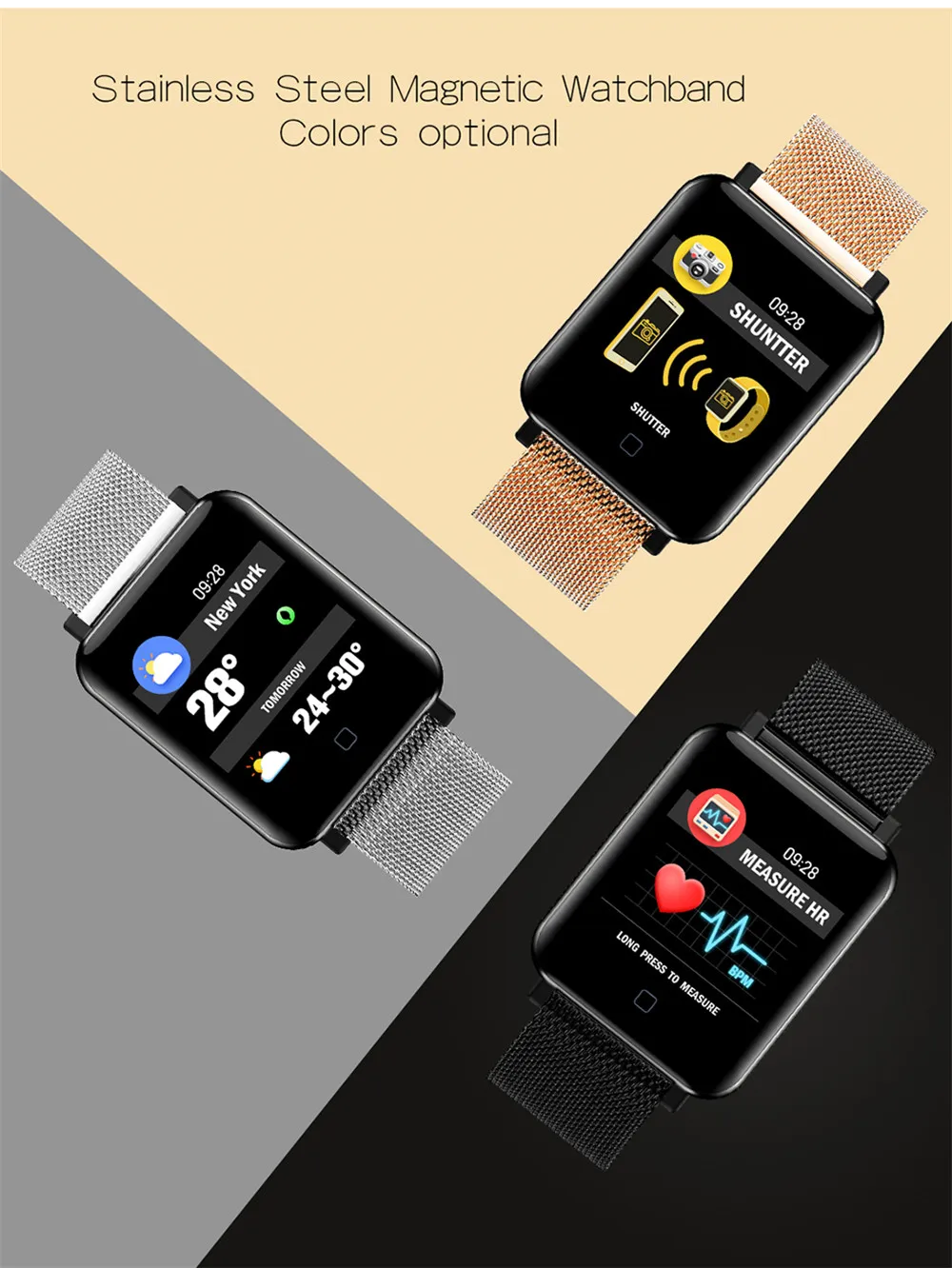 M19 Смарт часы кровяное давление фитнес трекер Smartwatch для мужчин IP67 Водонепроницаемый умный Браслет reloj inteligente