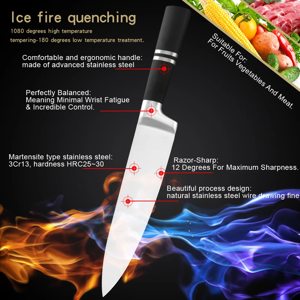 Новое поступление 2019 нержавеющие стальные ножи кухонные принадлежности для