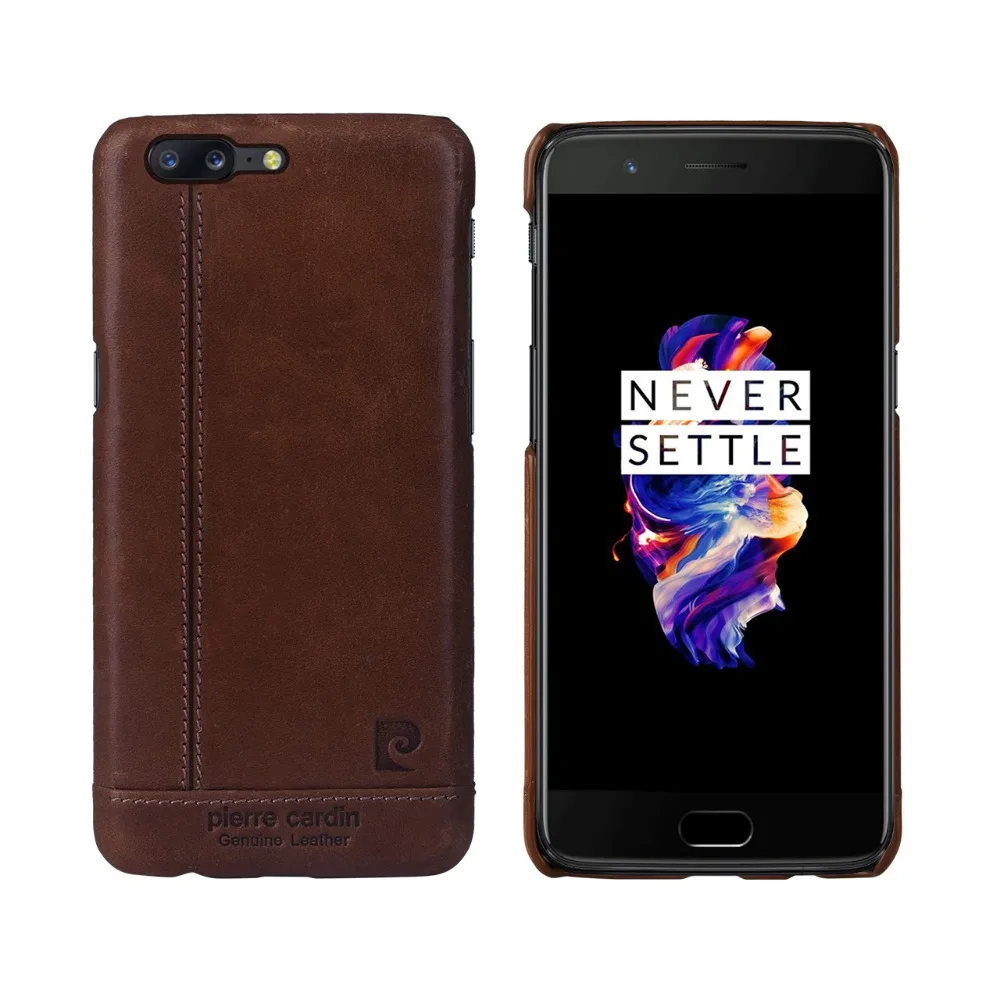 Роскошный чехол для телефона Pierre Cardin из натуральной кожи Coque One plus 5 | Мобильные