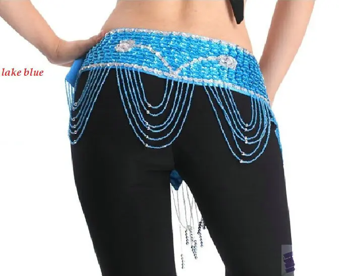 Пояс для танца живота синий фиолетовые камни шарф Талия цепи Индии аксессуары