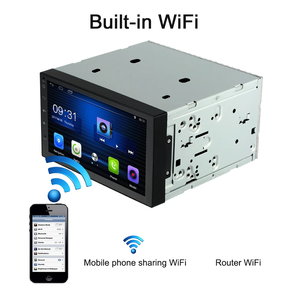 Android 5 1 двойной 2 Din Автомобильный Радио плеер 7 ''Универсальный WIFI GPS навигация