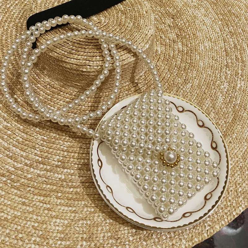 Мини сумка с жемчугом изменить брелок-Кошелек для монет мешок Crossbody карман Для