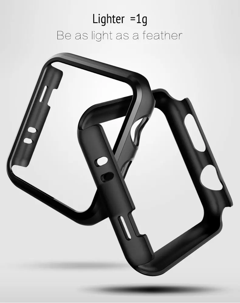 Черная рамка для Apple Watch series 4 3 2 1 пластиковый бампер жесткий чехол протектор для iWatch38 40 42 44 мм тонкий ультра-тонкий чехол ремешок