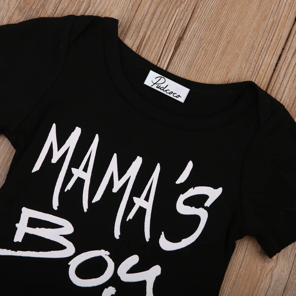 Emmababy новорожденных Для маленьких мальчиков комбинезон черный MAMA'S с