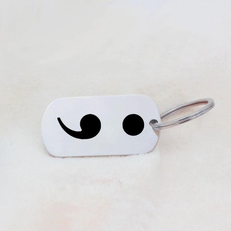 Semicolon Charm Necklace Keychain Prevent Suicide Awareness Women Stainless Steel Jewelry Dropship Accepted YP3926 | Украшения и