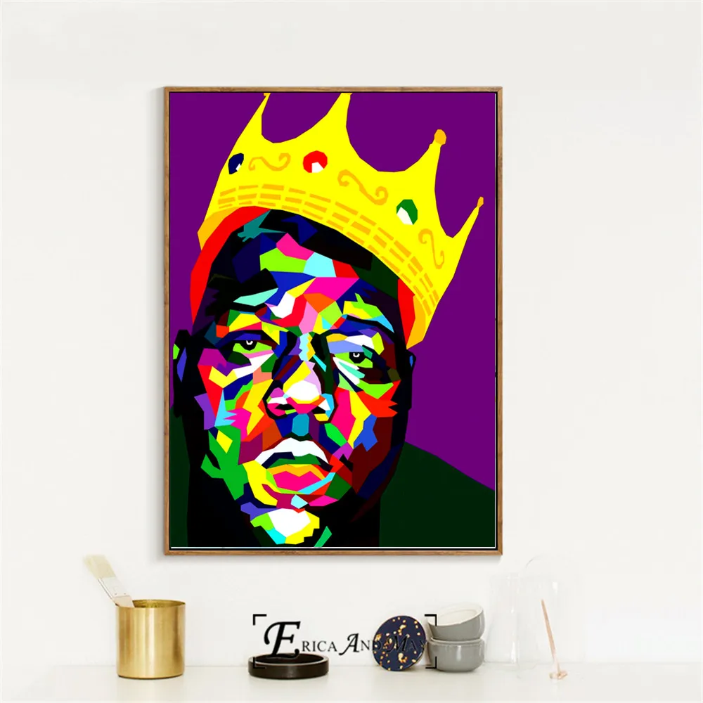 Tupac And B.I.G Рэппер поп арт стена художественная живопись холст постер для домашнего