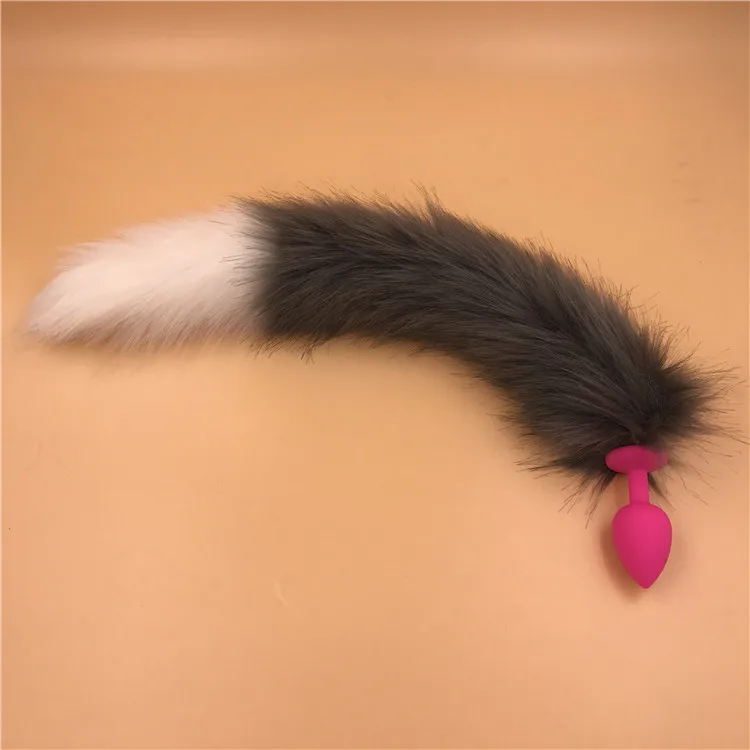 Gray And White Fox Tail Anal Plug Metal Toys Erotic Butt Sex Toy for Woman Men Sexy Adult Products | Красота и здоровье