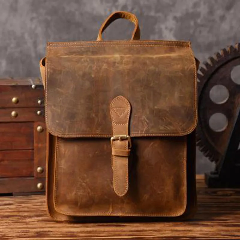 Рюкзак AETOO винтажный из воловьей кожи в стиле ретро|men backpack|vintage backpackbackpack school |