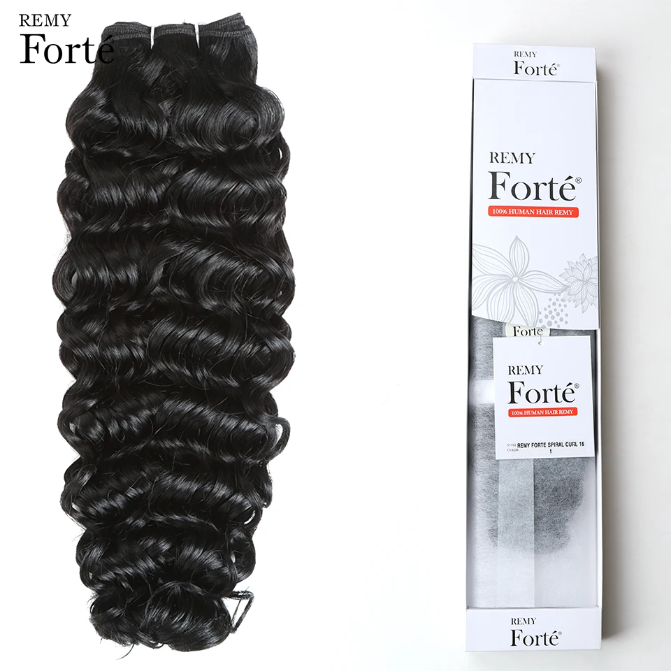 Волосы Remy Forte для наращивания спиральные курчавые пучки натуральные волосы 1/2 #115