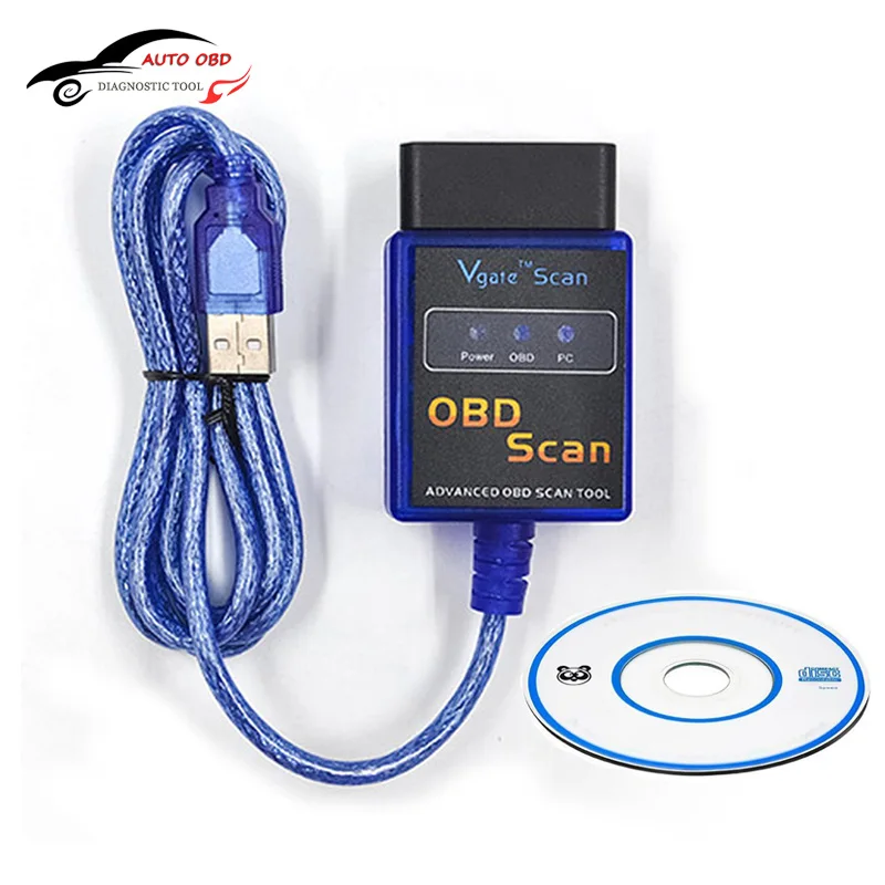 2016 Vgate USB ELM327 OBD2 OBD 2 кабель для диагностики автомобиля ECU диагностический
