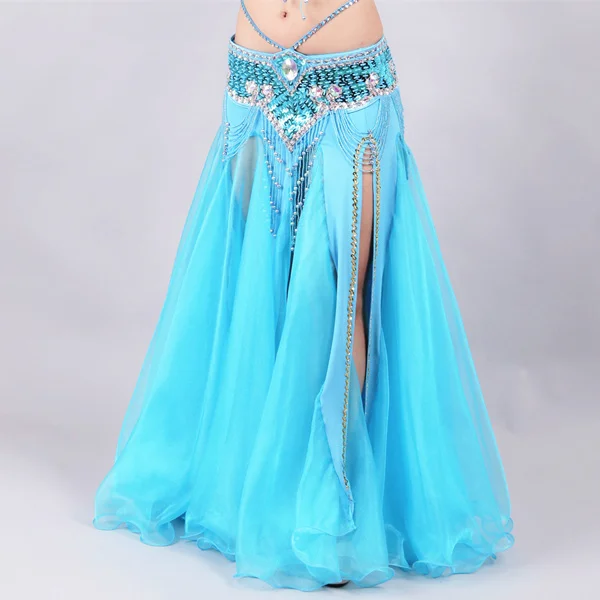 Turquoise Новинка, одежда для танца живота, профессиональная длинная юбка с рыбьим хвостом, Женская юбка с пайетками, юбки для танца живота(без пояса - Цвет: Turquoise
