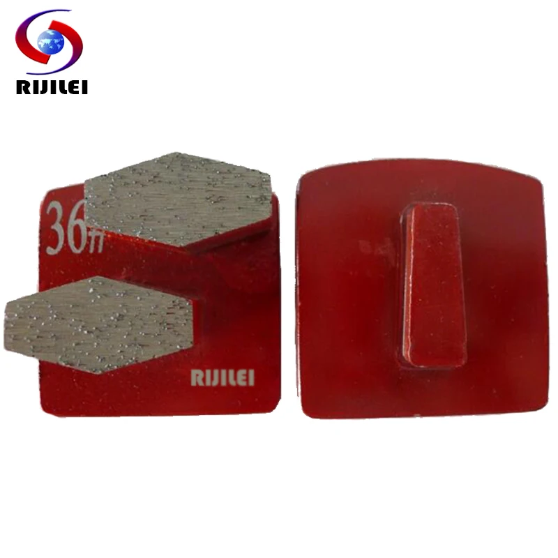 RIJILEI 12PCS/Set Trapezoid Metal Bond Redi-Lock Diamond Grinding Disk Concrete Grinding Shoes Disc Floor Polishing L50B