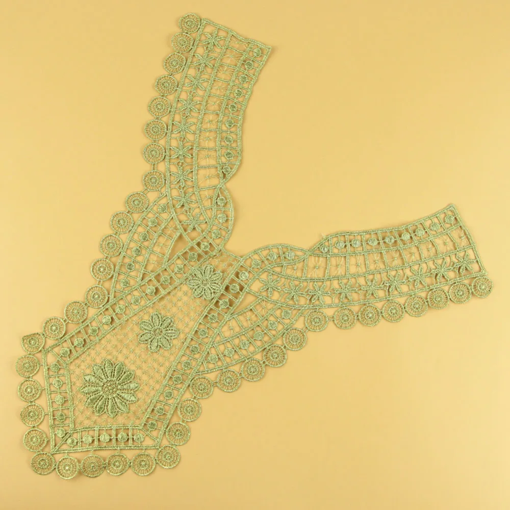 1 шт. мотив аппликация Золотой цветок декольте Воротник Венеция Кружева отделка