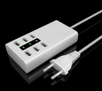 Бесплатная доставка Универсальное зарядное устройство USB с 6 USB-портами и