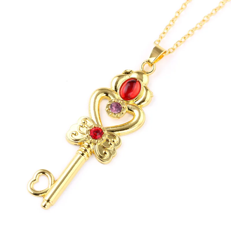 Высокое качество 2018 Бесплатная доставка Сейлор Мун Ожерелье Подвеска время