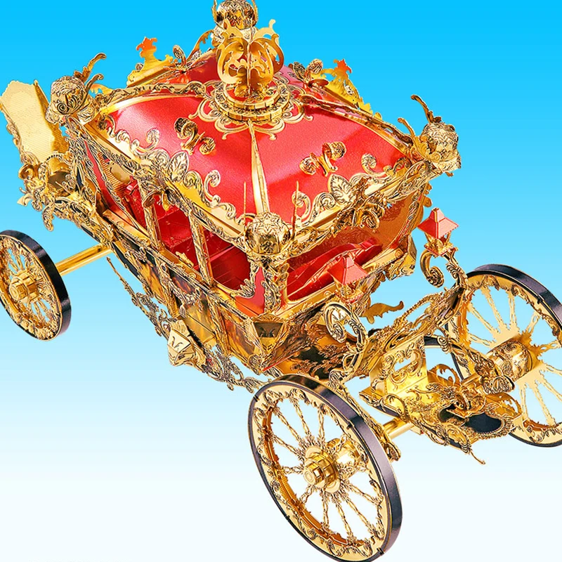 3D металлическая модель пазла Карета Принцессы сделай сам нанолазерная резка