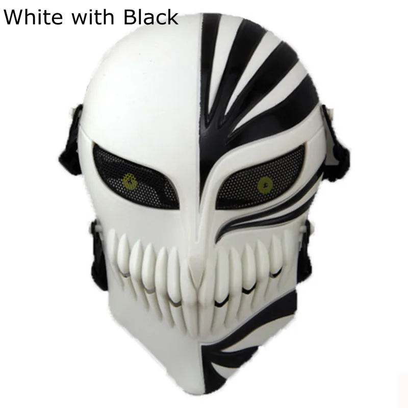 White with Black Смерти Ичиго Куросаки из Блич маска Хэллоуин маскарад череп Косплей костюмы CS военная игра тактический реквизит - Цвет: White with Black