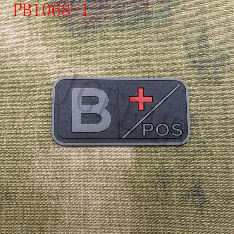 Черный фон серый дизайн крови тип A + B AB O POS 3D ПВХ патч | Дом и сад