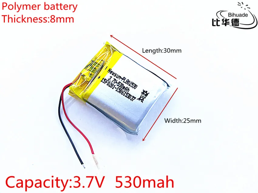 Литий ионный/литий ионный аккумулятор для GPS mp3 mp4 mp5 dvd bluetooth 3 7 в 530 мАч 802530|battery for
