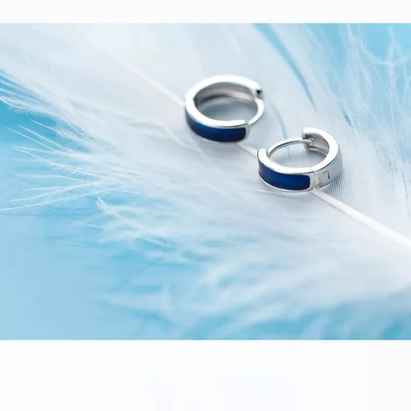 Серьги из стерлингового серебра S925 пробы модные градиентные круглые серьги