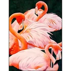Алмазная 5D Вышивка сделай сам, мультяшная Вышивка крестиком, картина из страз с красивым розовым фламинго, полноразмерная мозаичная вышивка Стразы