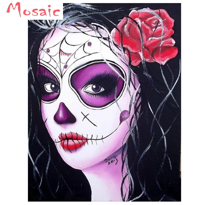 

Full square/round drill 5D Diy Diamond Painting"sugar skull girl" 3D Diamond Embroidery Mosaic Rhinestone painting wall decor
