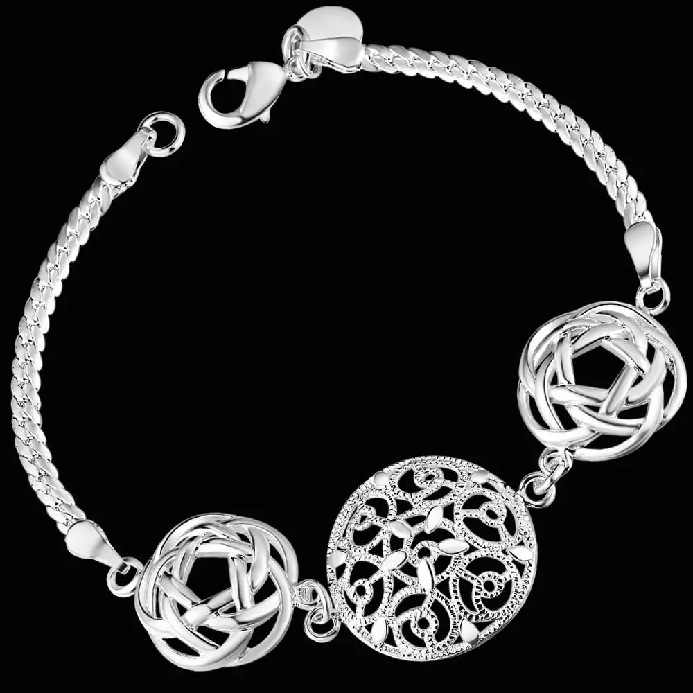 Счастливый цвет серебра талисман браслеты для женщин рождественские подарки