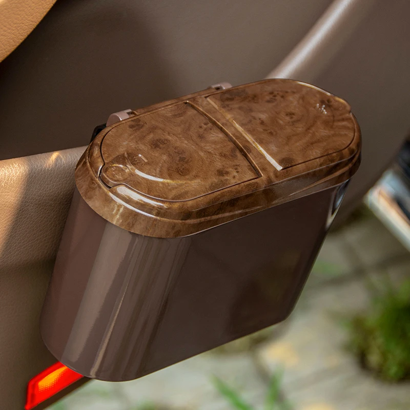car trash bin Mini garbage can car interior trash bag fashion rubbish Holder Hook Plastic basket supplies multifunc accessories