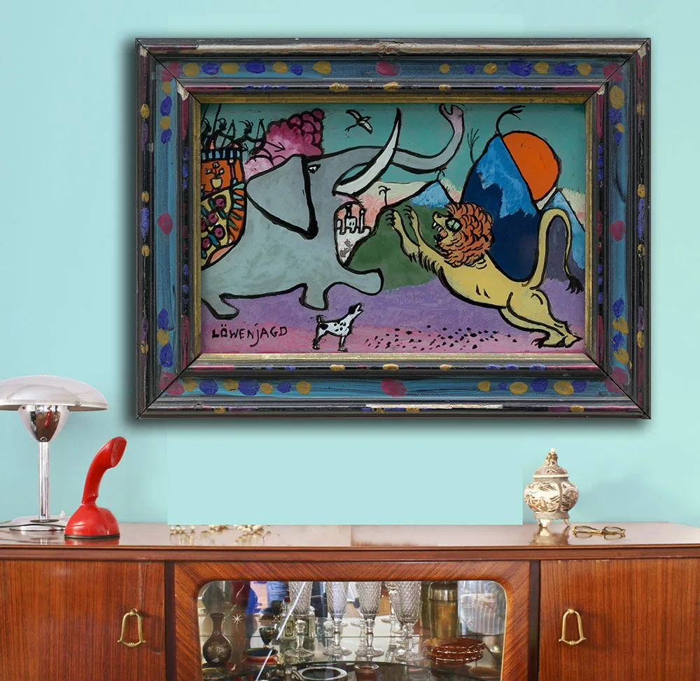 

Картина на холсте Львиная Охота Wassily Kandinsky без рамки, для гостиной, украшение для дома, картина маслом на холсте, настенная живопись