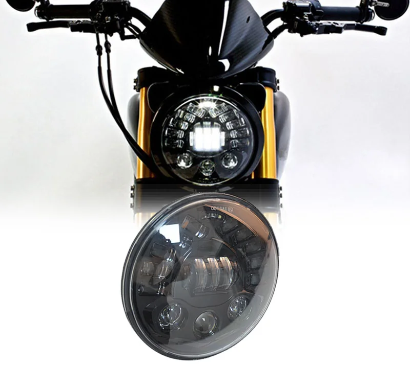 7 дюймовый светодиодный автоматическое определение фара мотоцикла Harley Davi Honda Street Glide FLHX Fat Boy Chrome черный руль