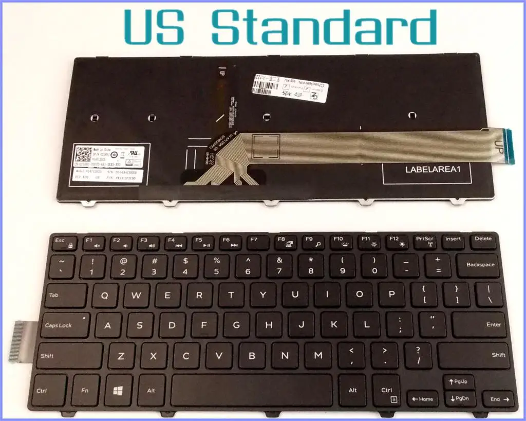 

US English Version Keyboard for Dell Inspiron 14 3000 series 3443 3451 3452 3458 3441 3442 3443 Laptop with Frame Backlit