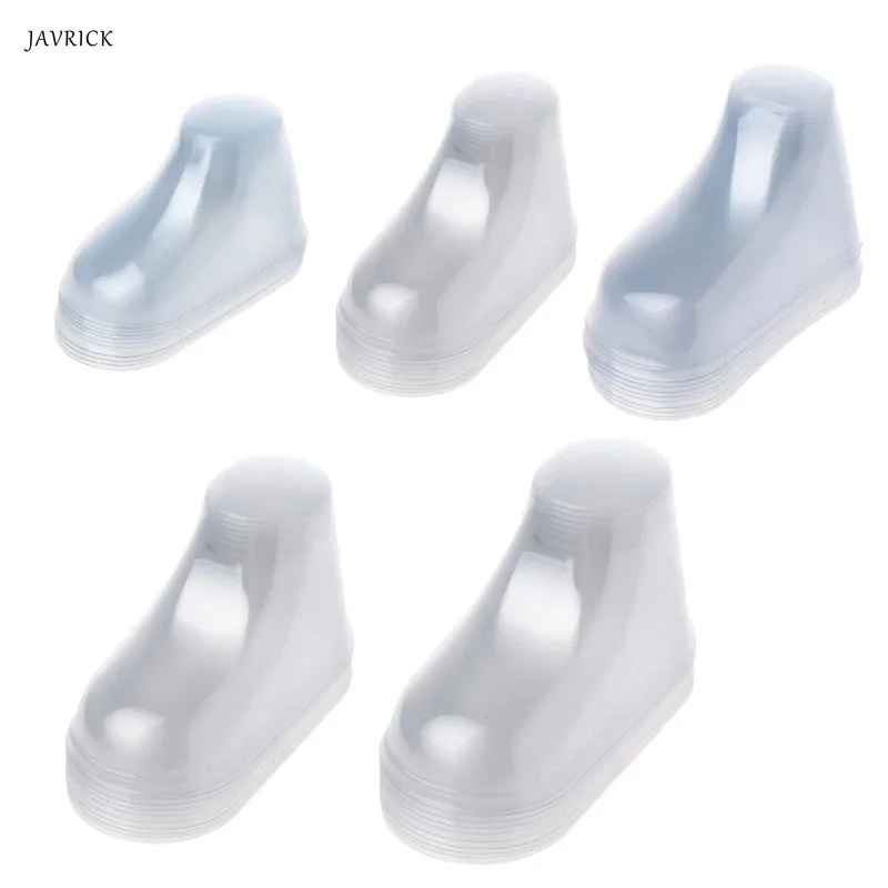 10Pcs Clear Plastic Baby Feet Display Baby Booties Shoes Socks Showcase Feet Display Half Boots Shoes Transparent PVC