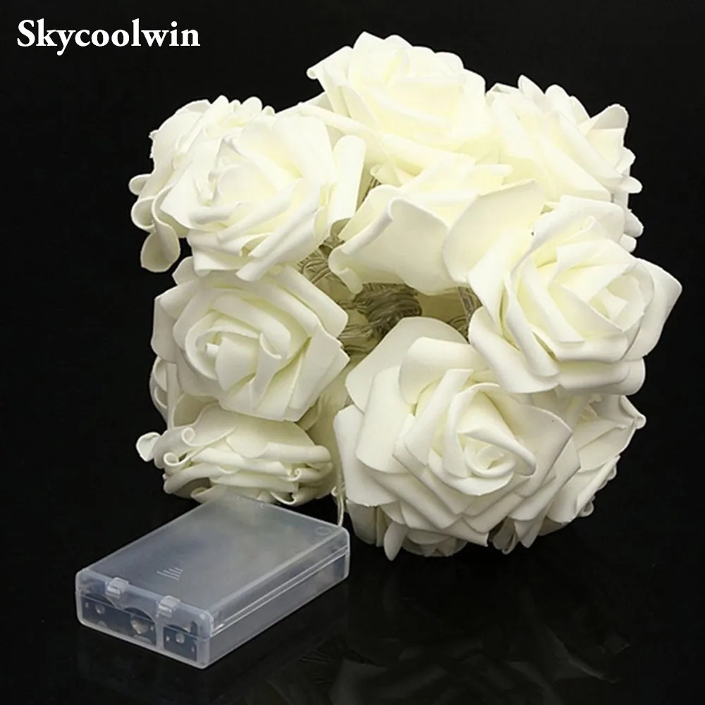 7 цветов на батарейках розы 3 м 20 светодиодные декоративные цветы и венки для