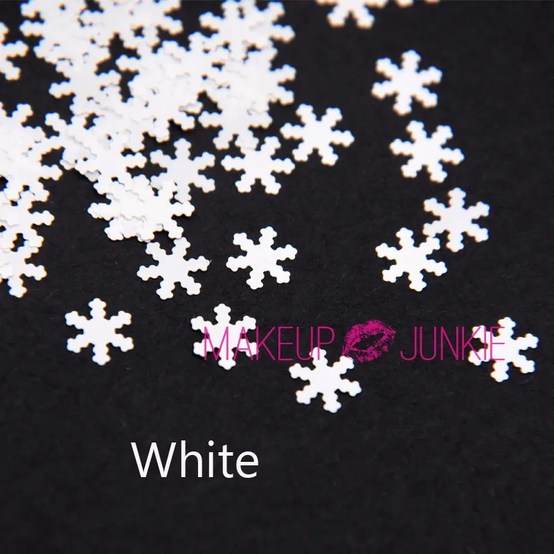 Pure White 1 коробка белый Снежинка блестки зима Рождество снег Блестки для ногтей AB Цвет хлопья пайетками Рождественский дизайн ногтей украшения - Цвет: Pure White