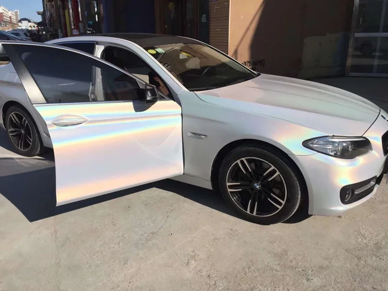 Белая Радужная Лазерная виниловая пленка автомобильная фольговая