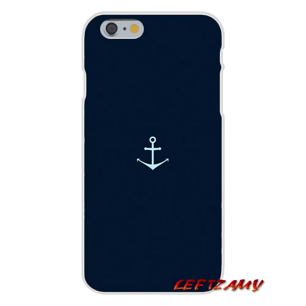 Якорная лодка с синим сердцем в полоску для iPhone X XR XS MAX 4 4S 5 5S 5C SE 6 6S 7 8 Plus ipod touch