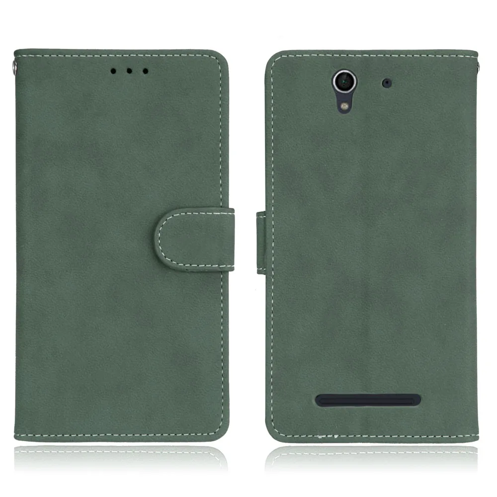 Green Чехол для sony Xperia C3, кожаный чехол-бумажник для sony Xperia C3 D2533 Dual D2502 S55T, откидной чехол с магнитной подставкой, чехол для телефона - Цвет: Green