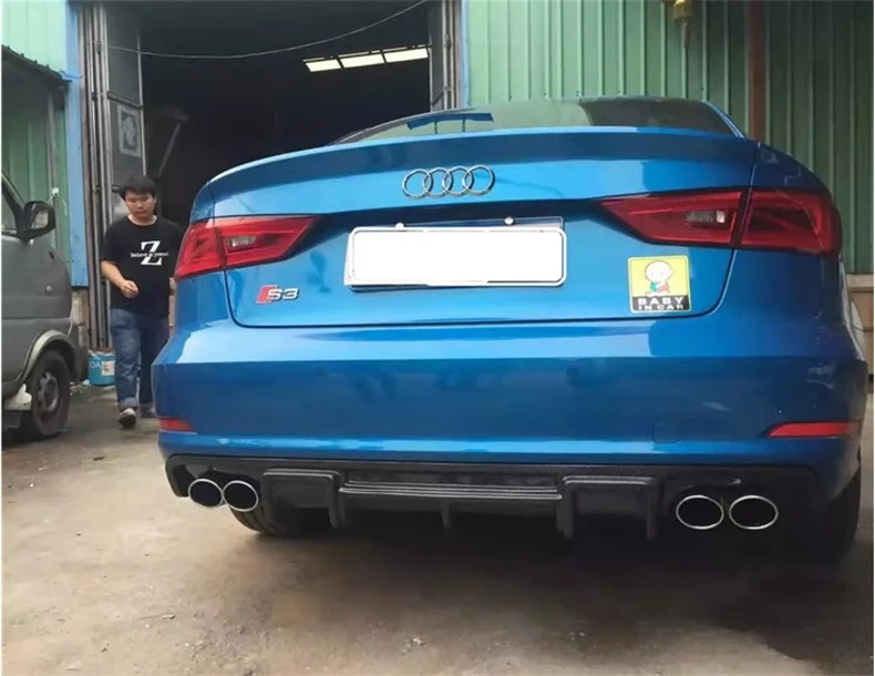 Для Audi A3 S3 RS3 углеродного волокна задний спойлер высокое качество бампера Диффузор спойлер