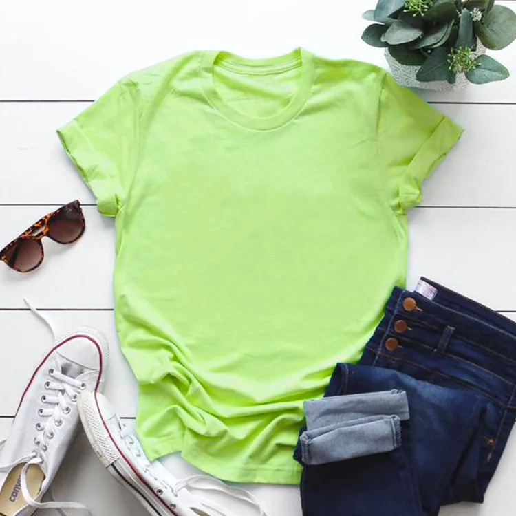 Light green Летняя Новинка размера плюс, сплошной цвет, короткий рукав, светильник, зеленая футболка для мужчин и женщин, Топы S M L XL XXL XXXL - Цвет: Light green