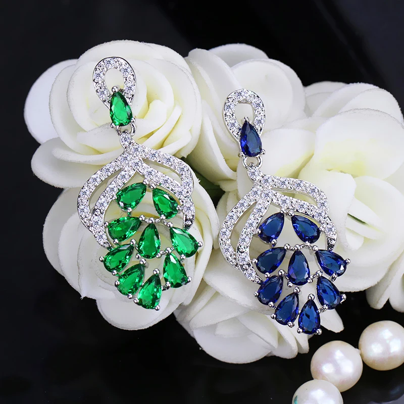 Женские длинные серьги подвески с красным камнем|dangling earrings for women|long dangle earringslong drop